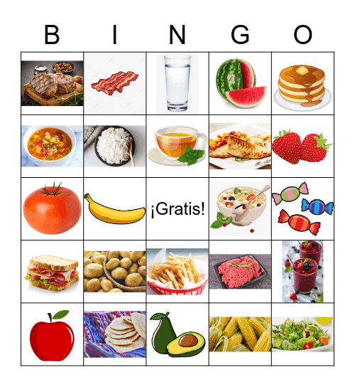 La Comida Bingo Card