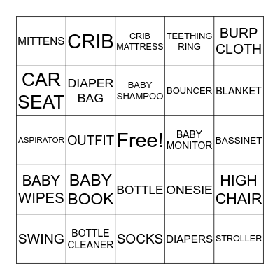 BABY BOY OR BABY GIRL? Bingo Card