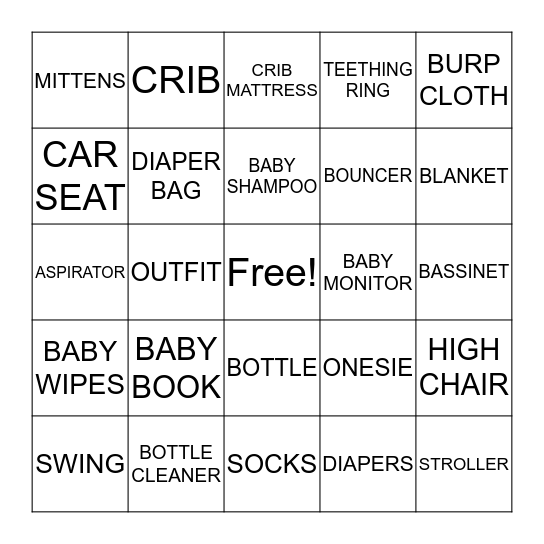 BABY BOY OR BABY GIRL? Bingo Card