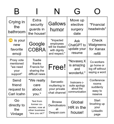 DOWNSIZED BINGO: Illumina Edition Bingo Card