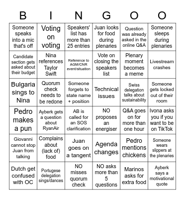 GA Spring 2023 bingo Card