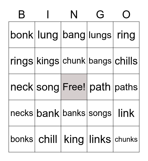 Fundations Lvl 1 Unit 7 Bingo Card