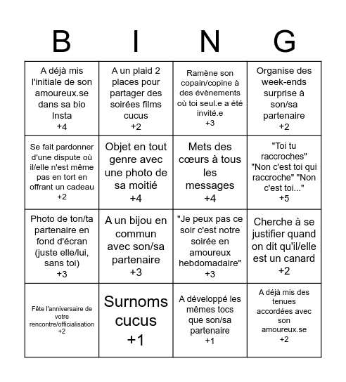 Bingo du Canard / Canne Bingo Card