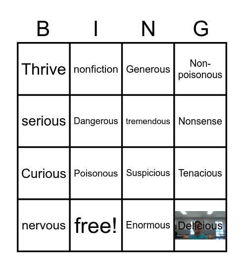 cody Bingo Card