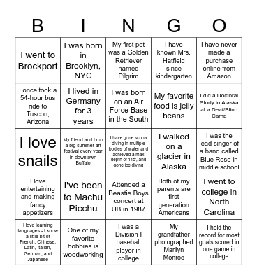 Guess Who Bingo - Teacher Edition Bingo Card