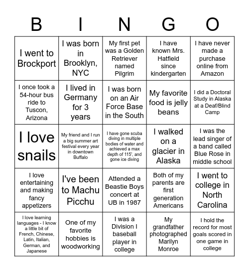 Guess Who Bingo - Teacher Edition Bingo Card