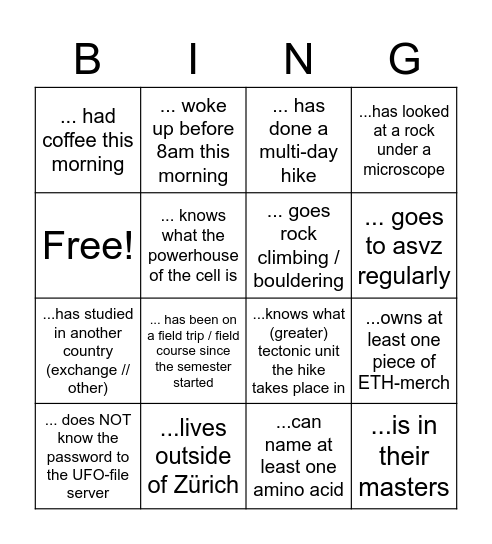 find someone who... Bingo Card