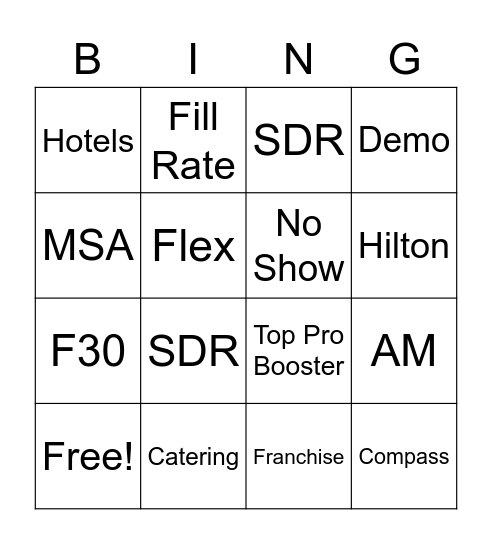Team Fish Bingo Card