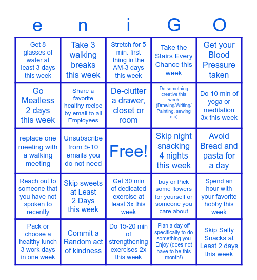 All Together Well - eni-GO Challenge 2021 Bingo Card
