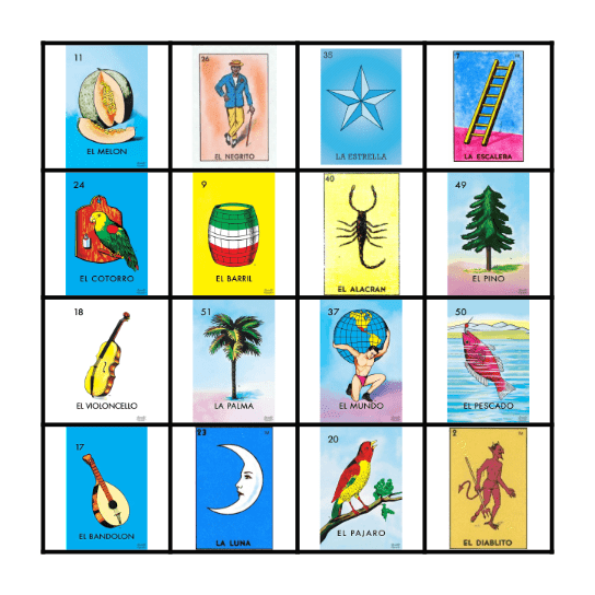 Loteria Bingo Card