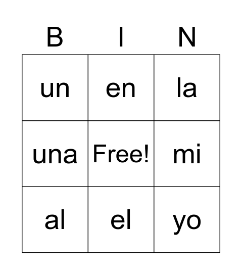 Bingo Card