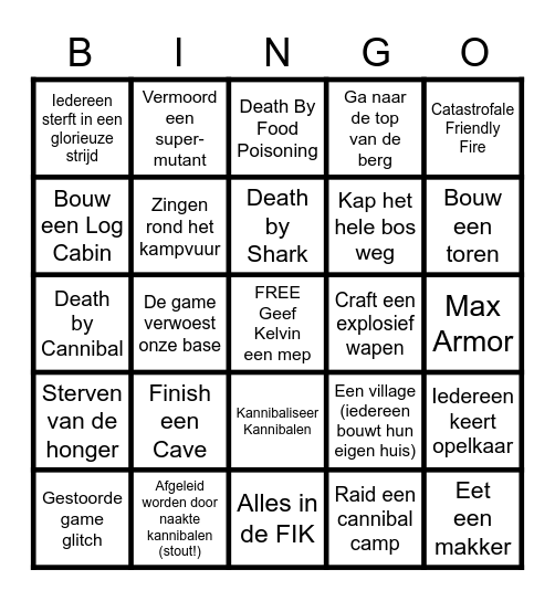 The Forest Bingo Card