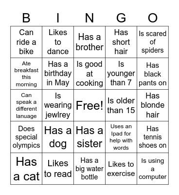 Find someone who.... Bingo Card