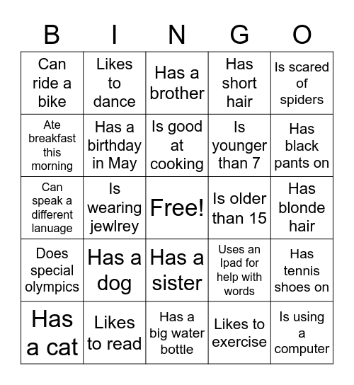 Find someone who.... Bingo Card