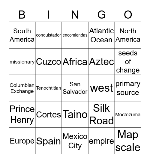 Chapter 4: Contact and Exploration Bingo Card