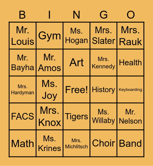 DMS Bingo! Bingo Card
