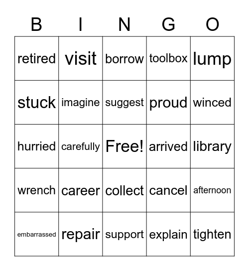 Gramps at School Bingo Card