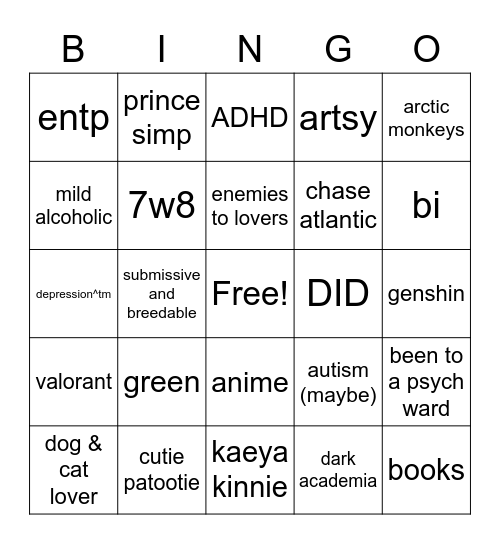 kaja bingo Card