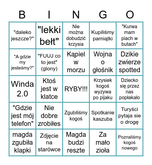 GDYNIA TOUR Bingo Card