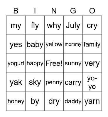 Mrs.Anastasiya 'Y' BINGO Card