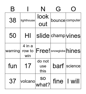 Bingo at Home Bingo Card
