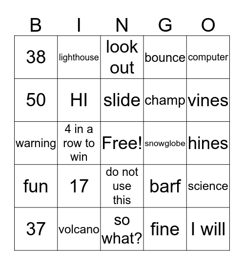 Bingo at Home Bingo Card