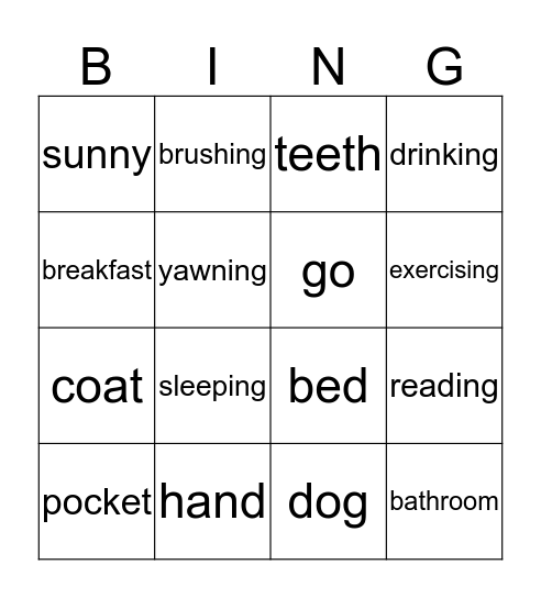 Good Morning Bingo Card