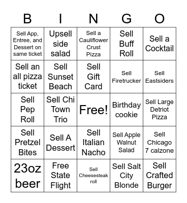 Prefect Bingo Card