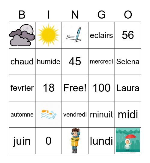 7th Grade Semester 1 A-6 Bingo Card