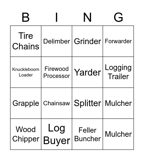 Shelterwood Bingo Card