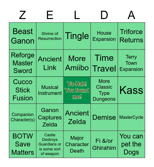 TOTK Bingo Card