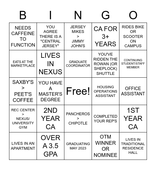 RLUH BINGO! Bingo Card