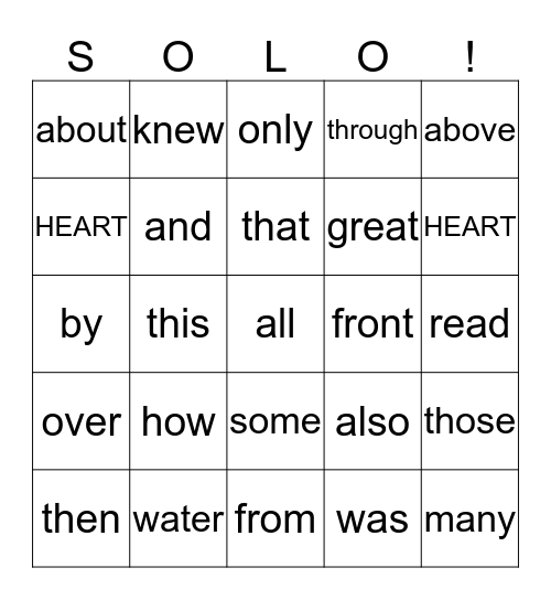 FULL  OF  HEART Bingo Card