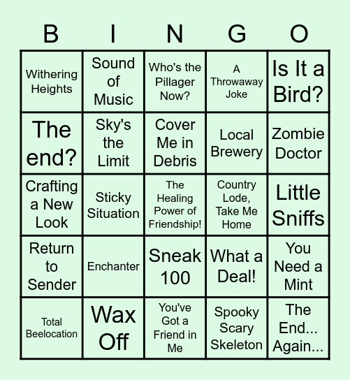 PICEKCRAFT S3 BINGO Card