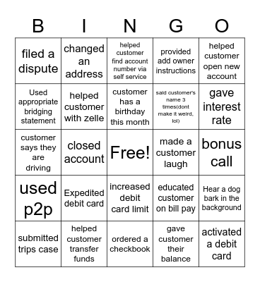 BINGO Card