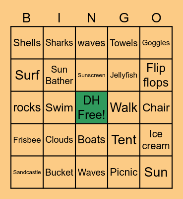 BEACH DAY 5/26 Bingo Card