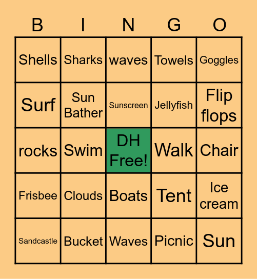 BEACH DAY 5/26 Bingo Card