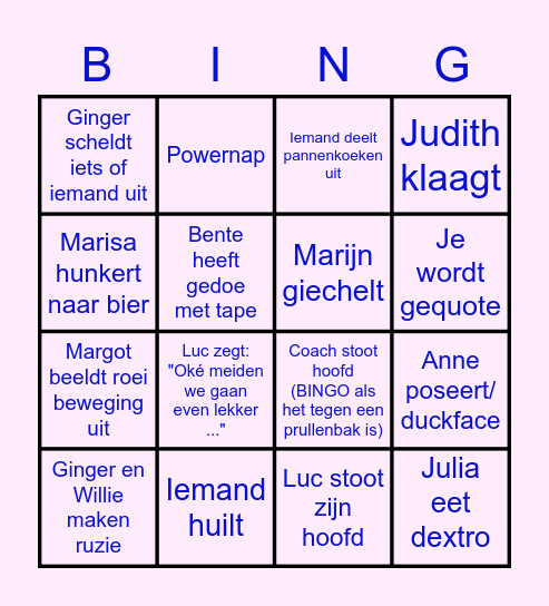 DOminant wedstrijd BINGO (PEil/PEik editie) Bingo Card