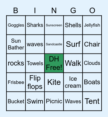 BEACH DAY 5/26 Bingo Card