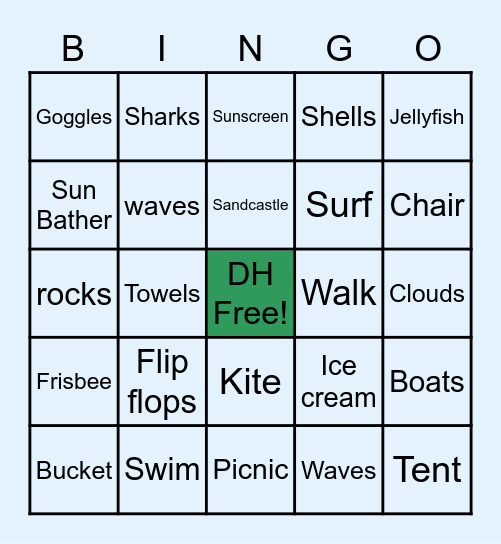 BEACH DAY 5/26 Bingo Card