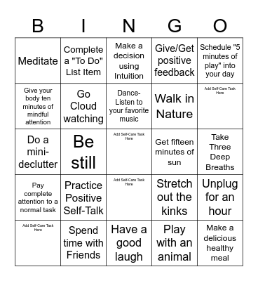 TC TL Wellness Bingo Card