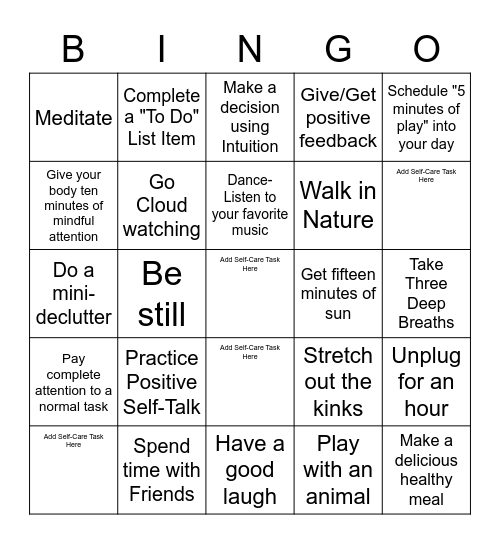 TC TL Wellness Bingo Card
