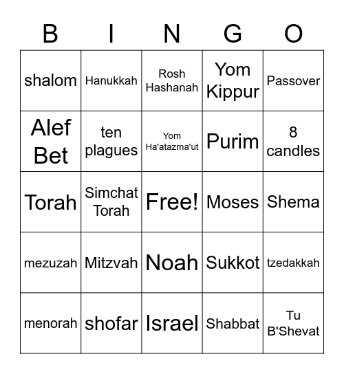 B I N G O Bingo Card