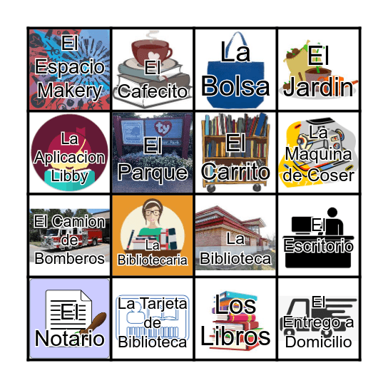 Library Loteria Bingo Card