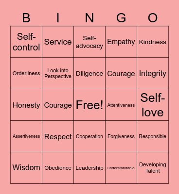 Personal Characteristic Bingo Card