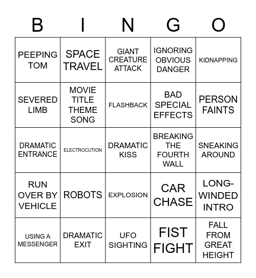 BINGOFLIX! Sgt. Pepper Bingo Card