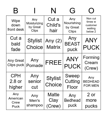 $14.99 ALL PUCK BINGO Card