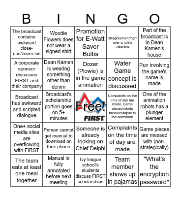 KICKOFF BINGO Card