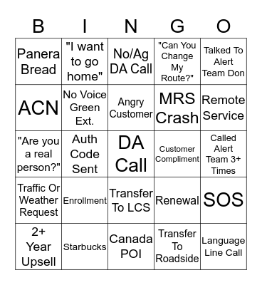 Toyota Tier 3 Bingo Card