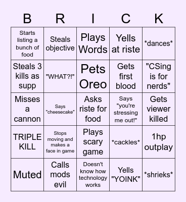 BriikaBingo! Bingo Card